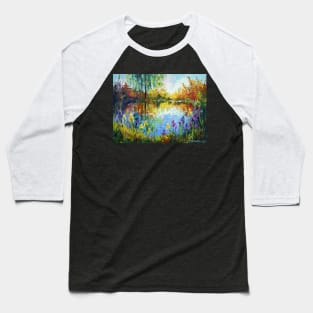 Irises by the pond Baseball T-Shirt